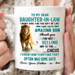 Personalized Mug To My Daughter-In-Law I Never Forget That I Love You Mug, Old Lion Mug, Gift For Daughter-In-Law From Father-In-Law, Birthday Gift