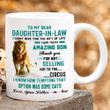 Personalized Mug To My Daughter-In-Law I Never Forget That I Love You Mug, Old Lion Mug, Gift For Daughter-In-Law From Father-In-Law, Birthday Gift