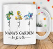 Personalized Nana's Garden Mug Grandma Gift With Grandkids' Names Coffee Mug, Zodiac Signs Floral Constellations Gift For Grandma Nana Mimi Gigi On Mother's Day Anniversary Birthday Custom Name Mug 11oz 15oz