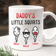 Personalized Daddy's Little Squirts Funny Mug Gift For Dad From Son And Daughter Happy Father's Day Sperm Funny Ceramic Color Changing Gift Father's Day Birthday Thanks Giving