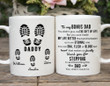 Personalized To My Bonus Dad Mug, Best Stepdad Ever Coffee Mug, Happy Father's Day Gift, Custom Name Footprints Thank You For Stepping Gift For Dad, Step Father Mug