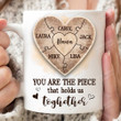 Personalized Nana You Are The Piece That Holds Us Together Heart Puzzle Mug Gifts For Grandma From Granddaughter Grandson On Mother's Day Father's Day Birthday Christmas 11oz 15oz Coffee Ceramic Mug