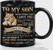 Personalized To My Son Never Forget That I Love You Lion Mug, Gift For Son From Mom Dad On Birthday