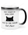 Funny Black Cat Mug, Happy Mother's Day Human Servant Ceramic Coffee Mug