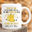 Personalized Dear Cat Dad I'm Sorry For All The Times I Kissed You After Licking My Butt Ceramic Mug, Gift For Cat Dad, Father's Day
