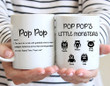 Pop Pop Definition Mug, Personalized Pop Pop's Little Monsters Coffee Mug Happy Father's Day Gift, Funny Grandfather Mug, Custom Monsters Gift For Grandpa From Grandkids