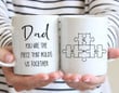 Personalized Mug Dad You Are The Piece That Holds Us Together Mug, Happy Father's Day Gift, Custom Puzzle Gift For Dad From Son Daughter, Daddy Coffee Mug