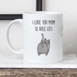 Fur Mama Gift, Grey Cat Butt Mug, Gift For Mom, Mother's Day Gift, Birthday, Anniversary Ceramic Funny Coffee Mug 11- 15 Oz, Novelty Present For Gradma, Aunt, Mom Mommy From Daughter