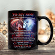 Personalized Sometimes It's Hard To Find Words To Tell You How Much You Mean To Me Lion Ceramic Mug, Gift For Son From Dad, Father's Day
