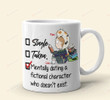 Personalized Single Dating Mentally Dating A Fictional Character Funny Mug Gift For Cat Lover Book Lover On Anniversary Birthday