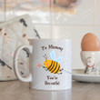 Personalized Cute Flower Mom Cups Mum You Are Bee-Utiful Mug Great Ideas To Mom From Daughter Gift For Mom Perfect Ideas Gift To Mommy Grandma Sister On Mother's Day
