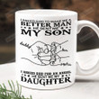 Personalized I Asked God To Make Me A Better Man And An Angel Love Mug Gift For Dad From Son And Daughter Family Love Coffee Ceramic Mug Gift Father's Day Birthday Thanks Giving