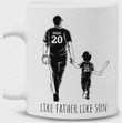 Personalized Like Father Like Son Baseball Dad Mugs Funny Coffee Mug Cup 11oz 15oz Birthday Christmas Father's Day Gifts From Son With Custom Name For Fathers Daddy Papa Abuelo Dads Gifts (Baseball)