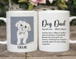 Customized Dog Dad Mug Funny Father's Day Gift Hand Drawn Dog Portrait Gift For Dog Lovers, Line Art Custom Dog Mug 11oz 15oz