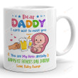 Dear Daddy I Can't Wait To Meet You Mug, Expecting Dad And The Bump Ceramic Coffee Mug, Funny Beer Daddy To Be, Gift For Family Friends Men Women, Gift For Him Birthday Father's Day Holidays Anniversary