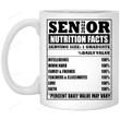 Senior 2022 Mug, Senior 2022 Nutrition Facts Mug Gift For Family Friends On Graduation Day