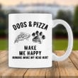 Dog Lover Gift, Dog Mom Dog Dad Mug, Dog Lovers Mug Funny, Dog And Pizza Make Me Happy Mug