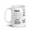 Dad Character Sheet Mug, Dungeons and Dragons Mug, Fathers Day Gifts For Dad Husband, DND Gifts From Son Daughter Wife, Dungeons and Dragons Gifts For Him