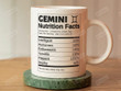 Gemini Zodiac Nutrition Facts Mug 11oz 15oz Special Gifts For Pisces Sister Daughter Friends Woman For Thanksgiving Anniversary Christmas Birthday