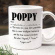 Poppy Definition Mug, Funny Gift For Grandpa Papa, Gifts From Family From Kids