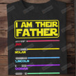 Personalized Star Wars I Am Their Father T-Shirt, Custom Father Lightsabers Names T-Shirt, Galaxy Edge Father’s Day Gift