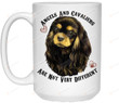 Cavalier King Charles Spaniel Art, Black And Tan Cavalier King Charles Spaniel Coffee Mug, Angels And Cavaliers Are Not Very Different, Autumn Gift For Family And Friends, 11oz 15oz Ceramic Mug
