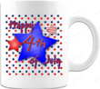 Happy 4th Of July Red And Blue Patriotic Stars Mug, Happy 4th Of July Mug, Happy Independence Day Mug