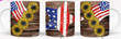 Vintage Patriotic Usa Flag Mug, Sunflowers Mug, Independence Day Mug, Happy 4th Of July Mug