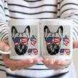 Bulldog Usa Flag Glasses Paw Mug, Usa Flag Mug, Independence Day Mug, Happy 4th Of July Mug