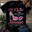 A Queen Was Born In December Shirts, Birthday Queen, Birthday In December, Birthday Gifts For Her, Gifts For Mom, Family Birthday Gifts