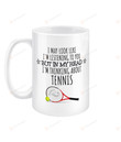 Tennis Coffee Ceramic Mug, In My Head I'm Thinking About Tennis Mug, Gifts For Tennis Lovers Sport Lovers