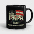Best Papa Ever Mug Betsy Ross Mug 4th Of July American Flag Retro Independence Day Mug Best Gifts For Dad, Father, Friend, Family Ceramic Coffee Mug
