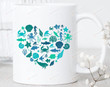 Marine Heart Mug Marine Biologist Mug Marine Biology Gifts Save The Ocean Marine Life Mug