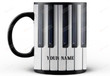 Personalized Piano Key Mugs 11 Oz, Piano Player Mug, Customized Name Gifts for Musician Piano Lover