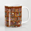 Library Bookself Mug, Book Lovers Mug, Library Mug, Bookshelf Coffee Mug, Bookworm Ceramic Cup, Classics Book Shelf, Gifts For Readers, Bookaholic Gifts