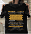 Female Veteran A Warrior's Mentality With A Poet's Soul T-Shirt