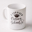 I Survived Nursing School 2022 Coffee Ceramic Mug, College Graduation School Gifts Back To School 2022