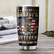 Grandpa Veteran Tumbler, Military Tumbler, Nothing Scares Me Tumbler, Veteran Tumbler, US Flag Tumbler, Patriotic Gift, Veteran Day Gift, Gift For Veteran