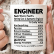 Engineer Nutritional Facts Ceramic Coffee Mug, Engineer Mug, Engineer Gift, Best Engineer Gift, Engineer Graduation, Funny Engineer Coffee Mug 11oz 15 Oz