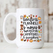 Bonfires Pumpkin Spice Sweaters S'mores Flannels Mug, Fall Autumn Coffee Mug, Thanksgiving Gifts, Halloween Gifts For Her, Fall Pumpkin Mugs