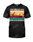Relax God Is In Control Shirt, Lazy Cat Shirt, Sleeping Cat Shirt, Cat Lovers Shirt, Cat Mom Cat Dad Shirt, Gifts For Cat Dad Cat Mom, For Cat Owner