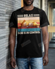 Relax God Is In Control Shirt, Lazy Cat Shirt, Sleeping Cat Shirt, Cat Lovers Shirt, Cat Mom Cat Dad Shirt, Gifts For Cat Dad Cat Mom, For Cat Owner