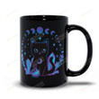 Crystal Alchemy Witchy Black Cat Coffee Mug, Witchcore Aesthetic Cute Mug, Cat Lovers Gifts, Dark Art Fantasy Kawaii Goth Cup