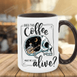 Does This Coffee Make Me Look Alive Mug, Spooky Skeleton Coffee Cup, Cocoa Mug, Dead Without Coffee Mug, Halloween Gifts For Friends