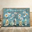 Christian Wall Art Daisy, All Things Are Possible With Jesus Canvas Print, Jesus Poster Canvas Art