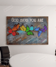 Christian Wall Art Colorful Butterfly, God Says You Are Jesus Canvas Print, Jesus Poster Canvas Art