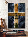 Jesus And Lion Goat Vertical Poster Home Decor Wall Art Print No Frame Or Canvas 0.75 Inch Frame Full-Size Best Gifts For Birthday, Christmas, Housewarming, Anniversary