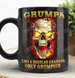 Skull Mug, Grumpa Like A Regular Grandpa Only Grumpier Skull Mug, Gifts For Grandpa Family & Friend On Birthday Anniversary Halloween, Ceramic Coffee Mug 11-15oz