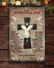 Personalized Cross To My Wonderful Wife Poster Canvas, I Love You Poster Canvas Print, Jesus Poster Canvas Art