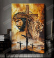 Jesus And Lion Poster Canvas, Lion Lover Poster Canvas Print, Jesus Poster Canvas Art